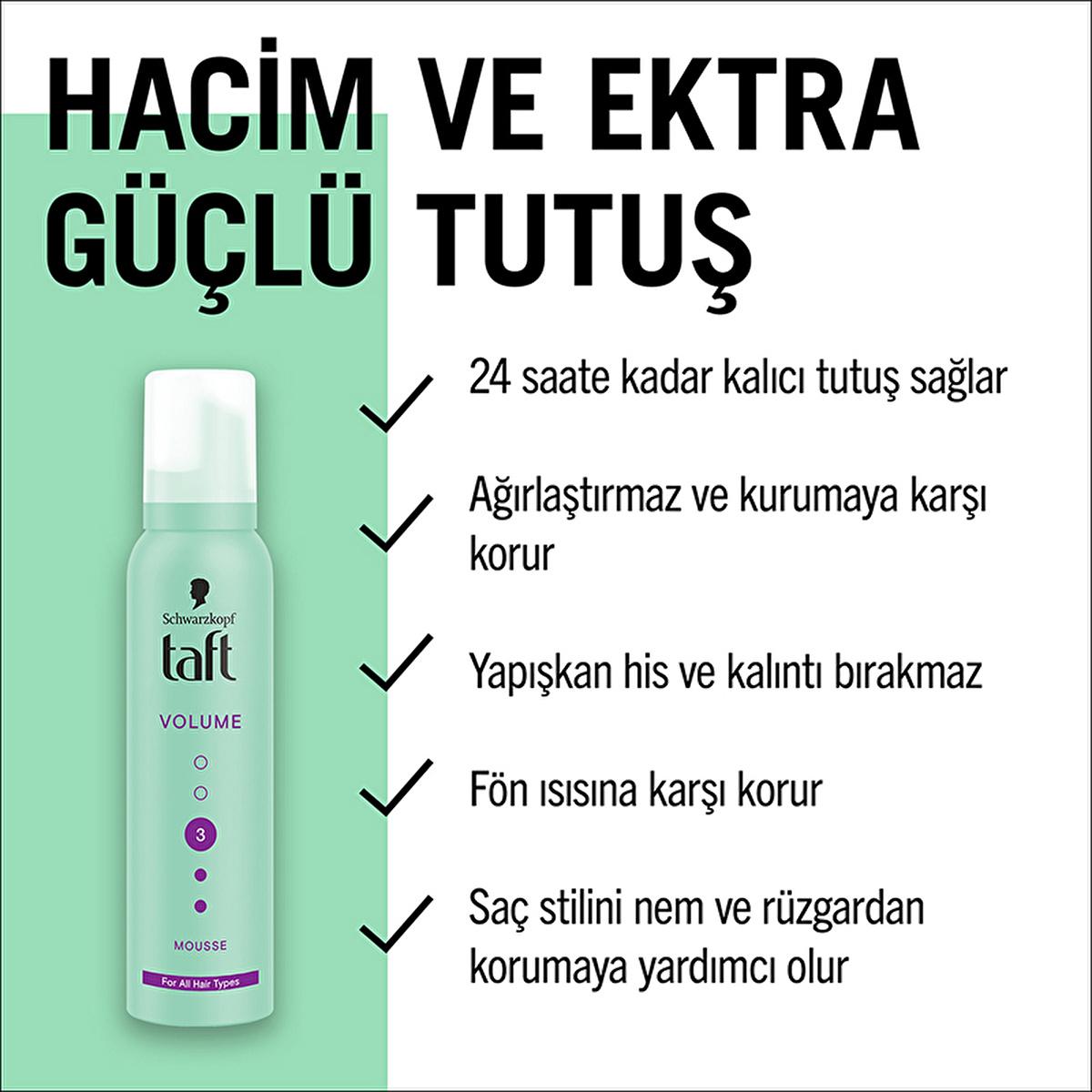 Taft Volume Hair Styling Mousse - Collagen Enriched, 48hr Strong Hold, 5.07 fl oz Taft Volume Hair Mousse - 48hr Hold, Collagen Enriched hair styling product, collagen hair volume, long-lasting hair hold, hair care product, styling mousse, Taft, volume hair product, 48hr hold, hair mousse, collagen enriched, 5.07 fl oz