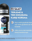 Nivea Men Black & White Invisible Fresh Deodorant Roll-On - Long Lasting Anti-Perspirant Protection for Men, 72 Hours Sweat & Odor Control, Anti-Stain, Dermatologically Tested Nivea Men Deodorant Roll-On - 72hr Anti-Perspirant Protection Nivea Men Deodorant, Black & White Invisible Fresh Deodorant, Long-lasting anti-perspirant for men, Deodorant for sensitive skin, Anti-stain deodorant, Men's grooming, Personal care, Roll-On Deodorant, 72-hour protection, Derma Active Protection, X5 Anti Formula, Ethanol-fr