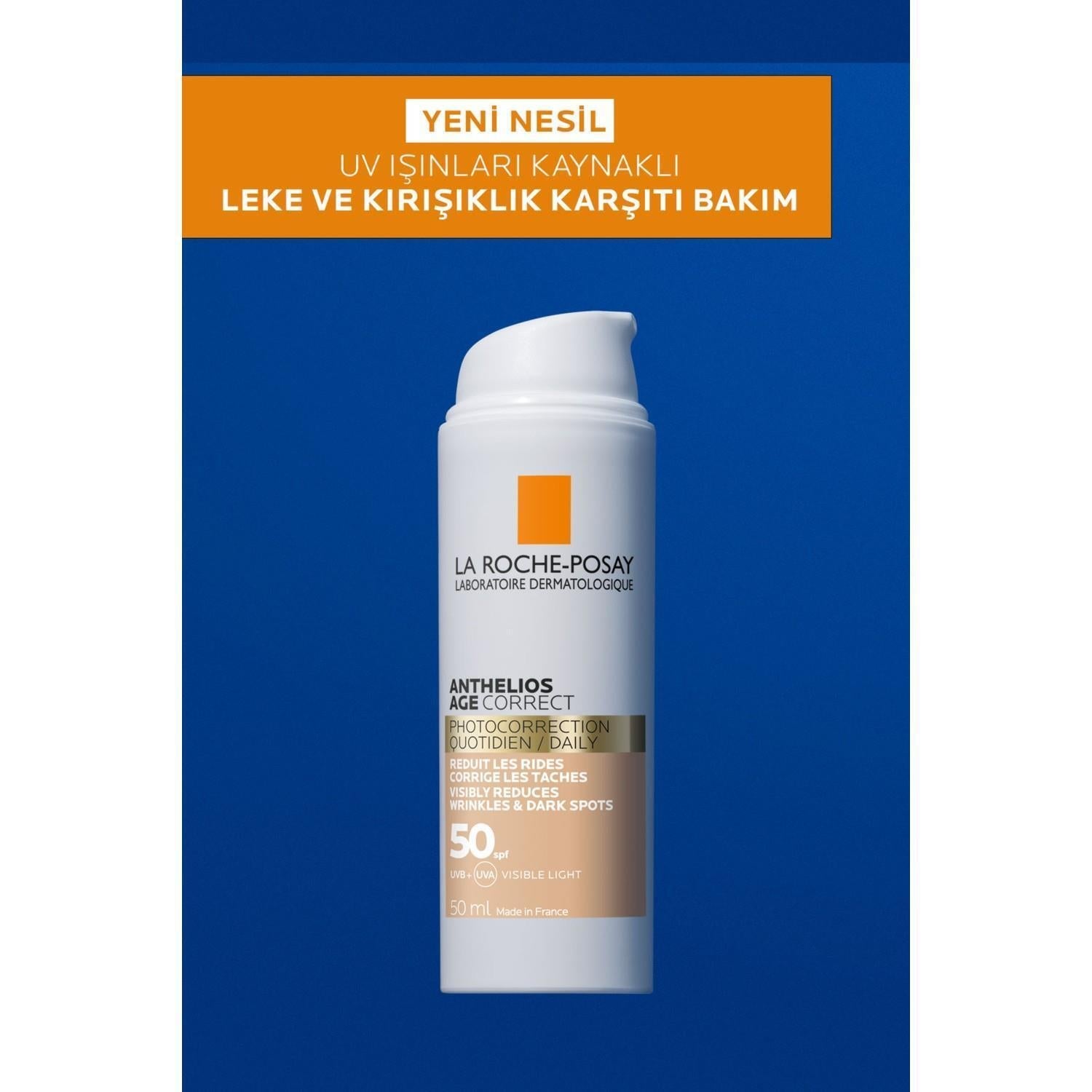 La Roche Posay Anthelios Age Correct Daily Tinted Cream SPF50+ - Tinted Sunscreen Cream for Anti-Aging & Sensitive Skin - image 3