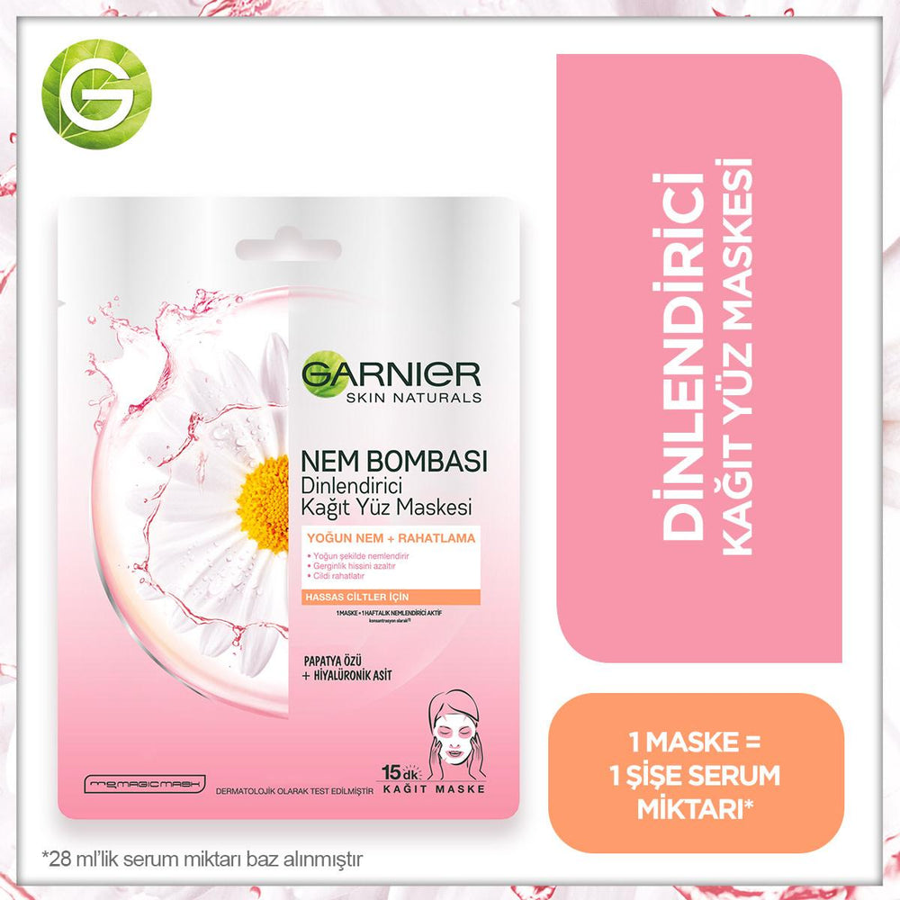 Garnier Chamomile Sheet Mask - Hydrating, Soothing & Relaxing Face Mask for Sensitive Skin - view 2