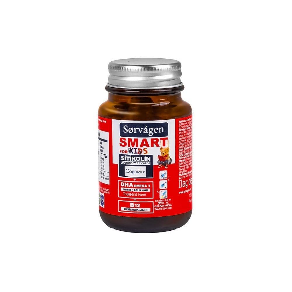Sorvagen Kids Dietary Supplement with Citicoline, Omega 3, and B12 - 60 Soft Capsules for Cognitive Support and Overall Health Sorvagen Kids Dietary Supplement - Citicoline, Omega 3 & B12 Kids Dietary Supplement, Citicoline for Children, Omega 3 Supplement for Kids, B12 for Kids Health, Soft Capsule Dietary Supplement, Cognitive Support, Brain Health, Nutritional Supplement, Children's Health, Dietary Addition, Cognitive Function, Brain Development, Healthy Kids, Supplement for Kids, Kids Nutrition, Brain S