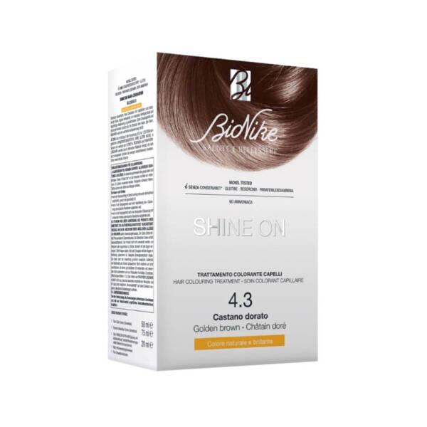 bionike shine on hair color kit no:4.3 golden brown, bio-nike hair colouring treatment contents BioNike Shine On Hair Color - Golden Brown | No:4.3 BioNike Shine On Hair Color No:4.3 Golden Brown bionike, hair-coloring-kit, golden-brown-hair-color, shine-on, hair-color-enthusiasts, beauty-professionals, nutri-hair-conditioner, hair-care, ai-generated, hair-dye