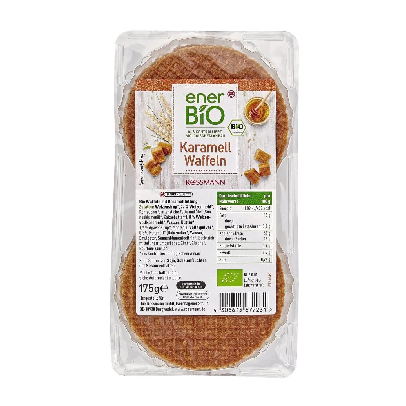 Enerbio Organic Caramel Wafers Crispy Snack 175g
