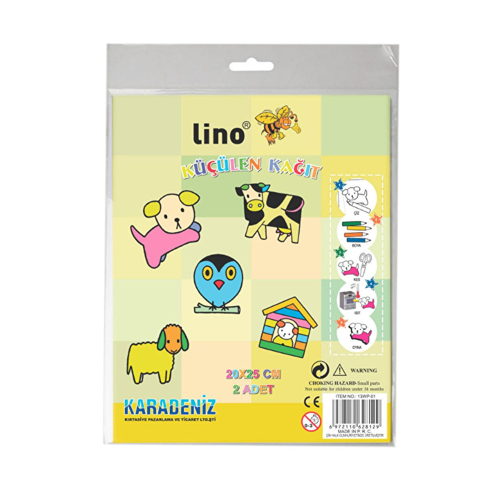 Lino Shrinking Art Paper 2-Pack (7.87 x 9.84 inches) - Unique Miniature Crafting for Kids & Adults - Toy