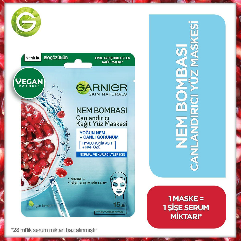 Garnier Moisturizing Face Mask with Pomegranate Extract & Hyaluronic Acid for Normal to Dry Skin - Intensive - view 6