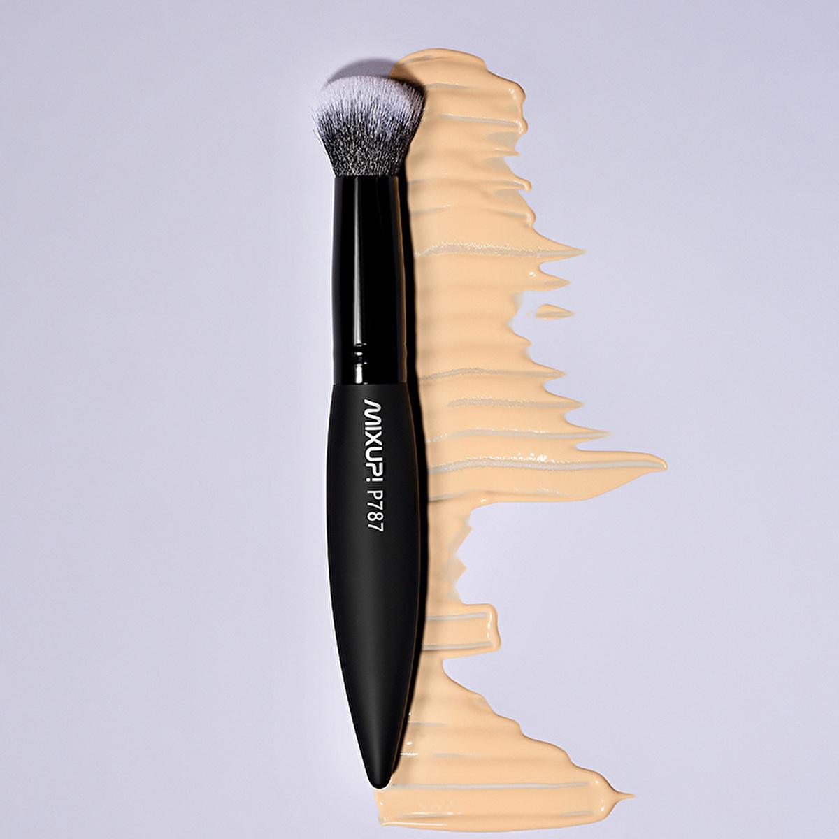 Mixup Professional Vegan Cruelty-Free Double-Fiber Oval Makeup Brush for Liquid & Powder Foundation - P787 Mixup P787 Vegan Makeup Brush for Foundation makeup brush, foundation brush, vegan makeup brush, cruelty-free makeup brush, oval makeup brush, professional makeup tools, liquid foundation brush, powder foundation brush, vegan cosmetics, cruelty-free cosmetics, makeup accessories