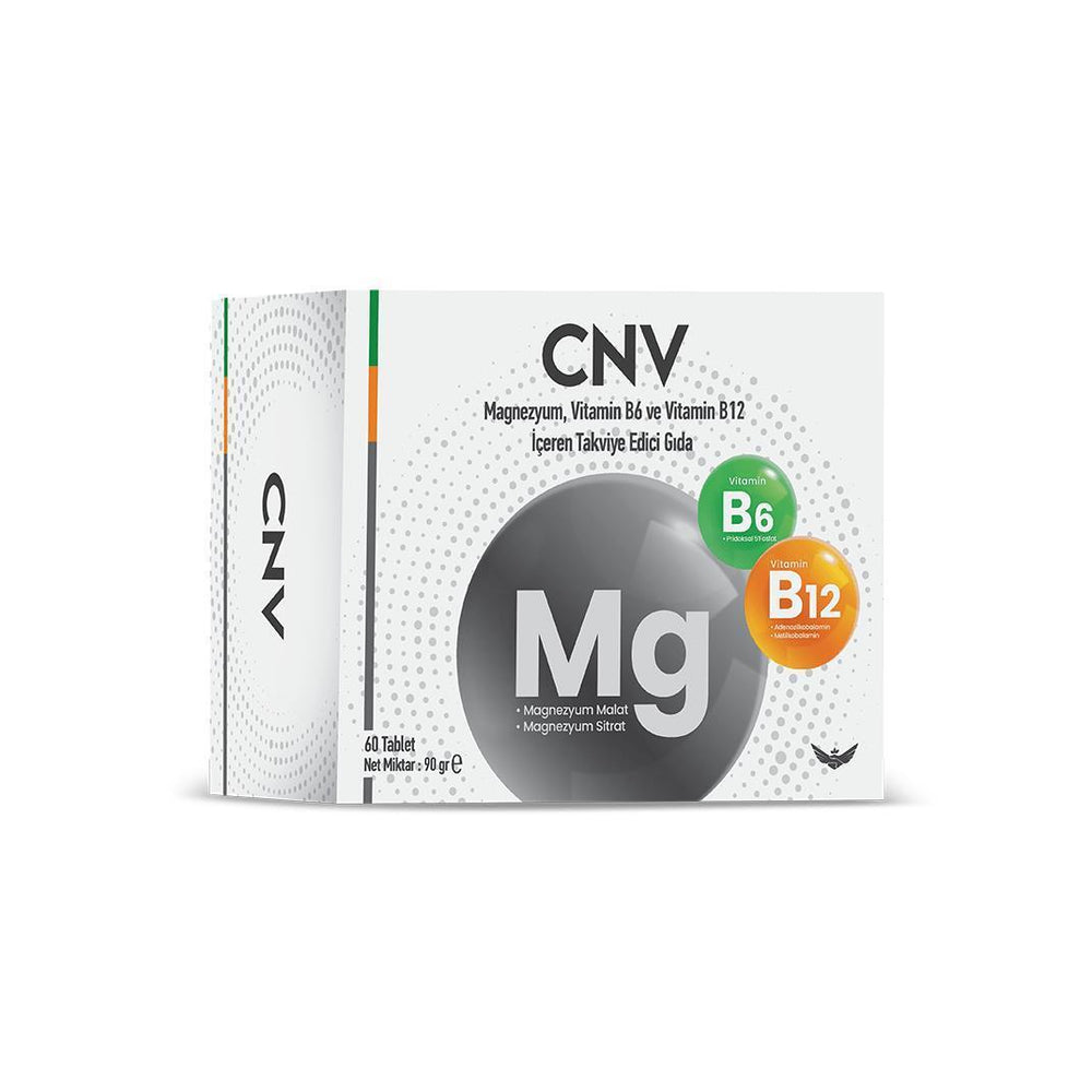 CNV Magnesium Vitamin B6 & B12 Supplement - 60 Tablets for Muscle & Nerve Support - Vitamin & Supplement