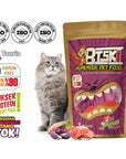 Biskimama Grain-Free Chicken & Salmon Cat Treats - Low-Fat, Natural, Fun Macaroni Shaped Rewards Biskimama Grain-Free Chicken & Salmon Cat Treats cat treats, grain-free cat treats, low-fat cat treats, natural cat treats, chicken and salmon cat treats, fun cat treats, healthy cat snacks, cat rewards, macaroni shaped cat treats, taurine cat treats, purple cabbage cat treats