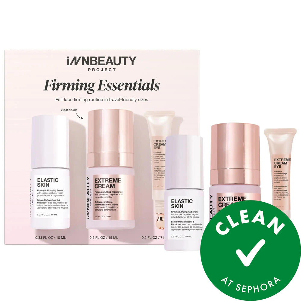 iNNBEAUTY PROJECT Firming Essentials: Anti-Aging Travel Skincare Kit with Lifting Peptides & Bio-Retinol - Reduce Wrinkles, Lift & Contour Skin iNNBEAUTY Firming Travel Kit: Anti-Aging, Wrinkle Reduction firming skincare kit, anti-aging travel kit, lifting peptides serum, vegan skincare set, wrinkle reduction cream, bio-retinol skincare, contouring eye cream, travel size skincare, cruelty free skincare, elastic skin serum, skincare, travel kit, firming serum, eye cream, moisturizer, anti-aging skincare, wri