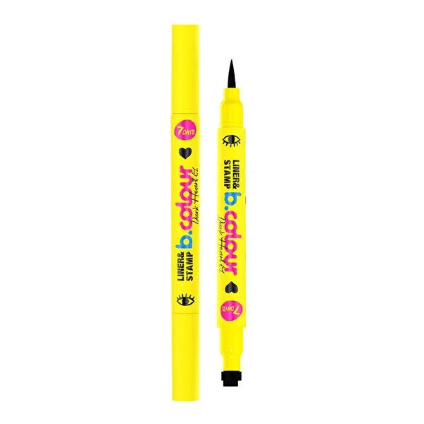 7Days B.Colour Vegan Liquid Eyeliner with Stamp - Dark Heart (01), Long-Lasting, Cruelty-Free Cosmetics for Precise Eye Makeup Vegan Liquid Eyeliner with Stamp - Dark Heart (01) vegan eyeliner, liquid eyeliner, stamp eyeliner, long-lasting eyeliner, cruelty-free cosmetics, beauty essentials, makeup must-haves, precise eye makeup, cosmetics for vegans, dark eyeliner, heart stamp eyeliner, quick-drying eyeliner, ethical beauty products