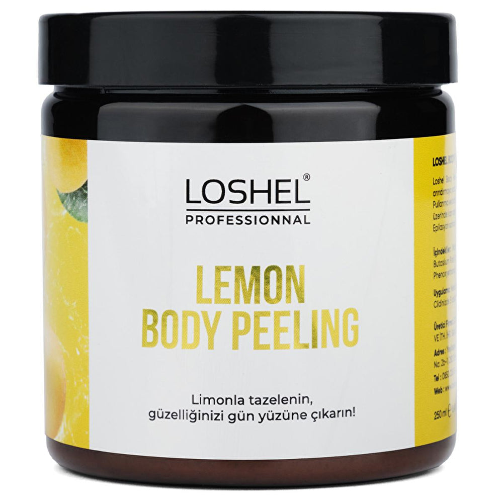 Loshel Body Peeling Limon 250 ml - Exfoliating Body Scrub with Shea Butter & Coconut Oil - Exfoliator