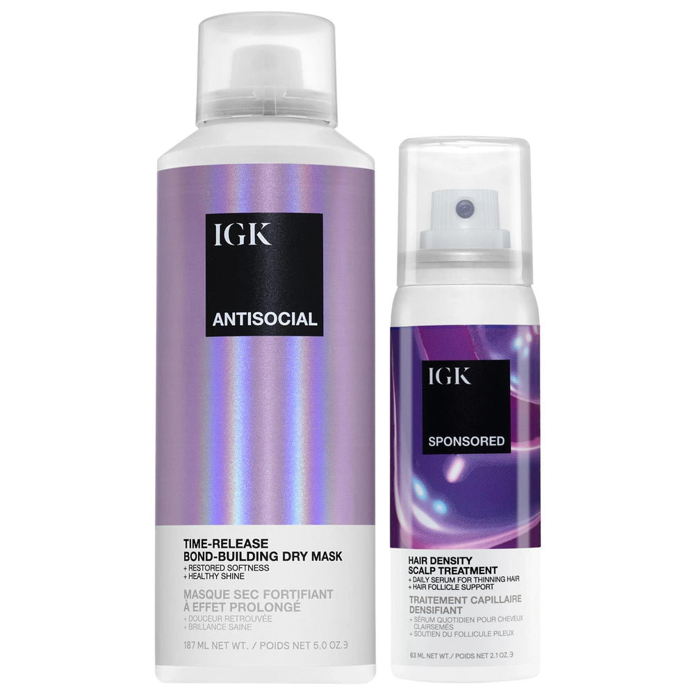 Anti Social: Hair Repair & Thickening Set - Bond Building Dry Mask + Scalp Treatment | Vegan, Cruelty-Free - Repairs Damage, Adds Shine, Fuller Hair Anti Social Hair Repair Set: Thicker, Fuller Hair | Vegan hair repair treatment, hair thickening serum, vegan hair mask, cruelty-free hair products, hair density scalp treatment, bond building hair mask, dry hair mask leave in, biotin hair treatment, damaged hair repair, anti breakage hair treatment, hair care set, hair repair, hair thickening, vegan hair care,