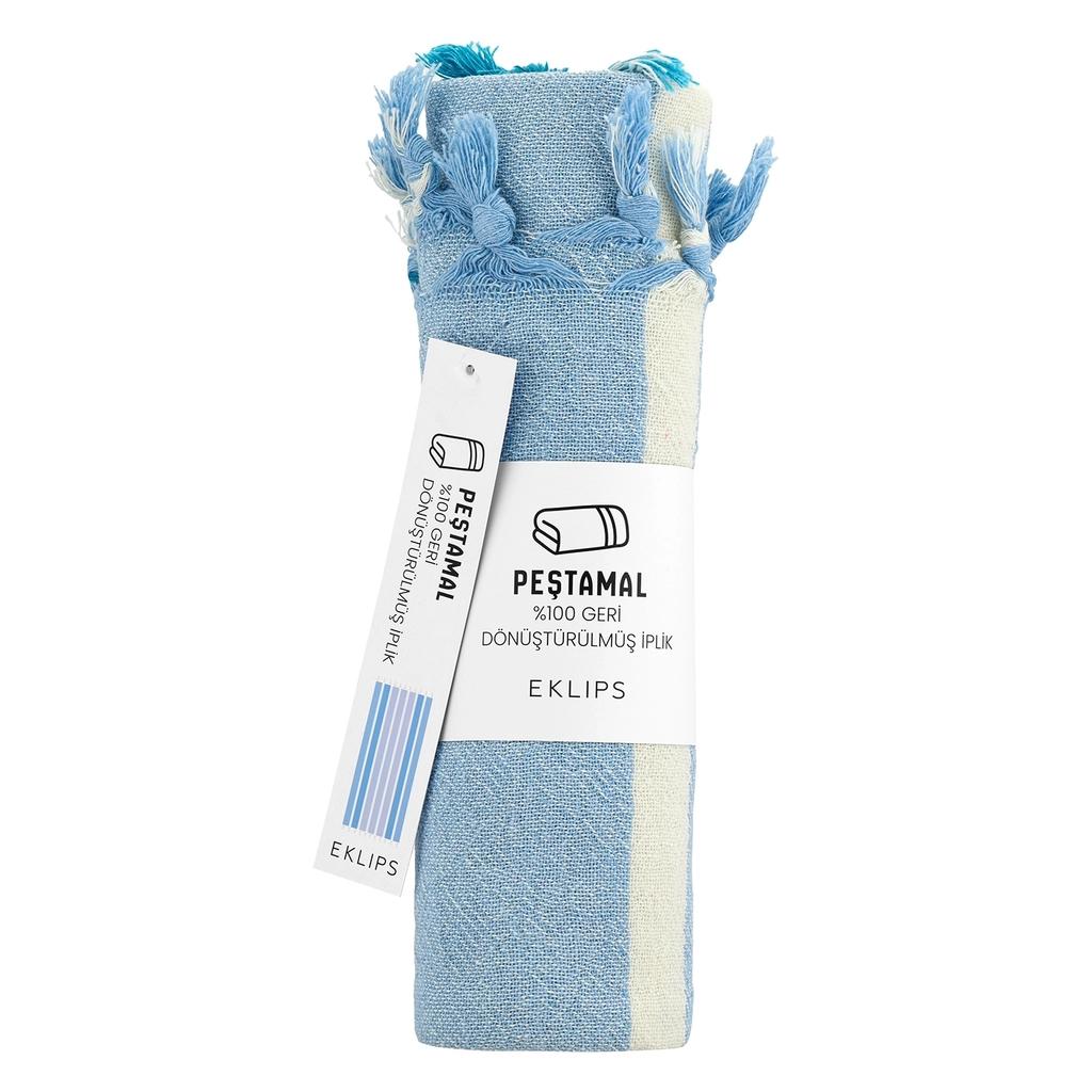 Eklips Gradient Blue Peshtemal Towel Lightweight Bath Sheet