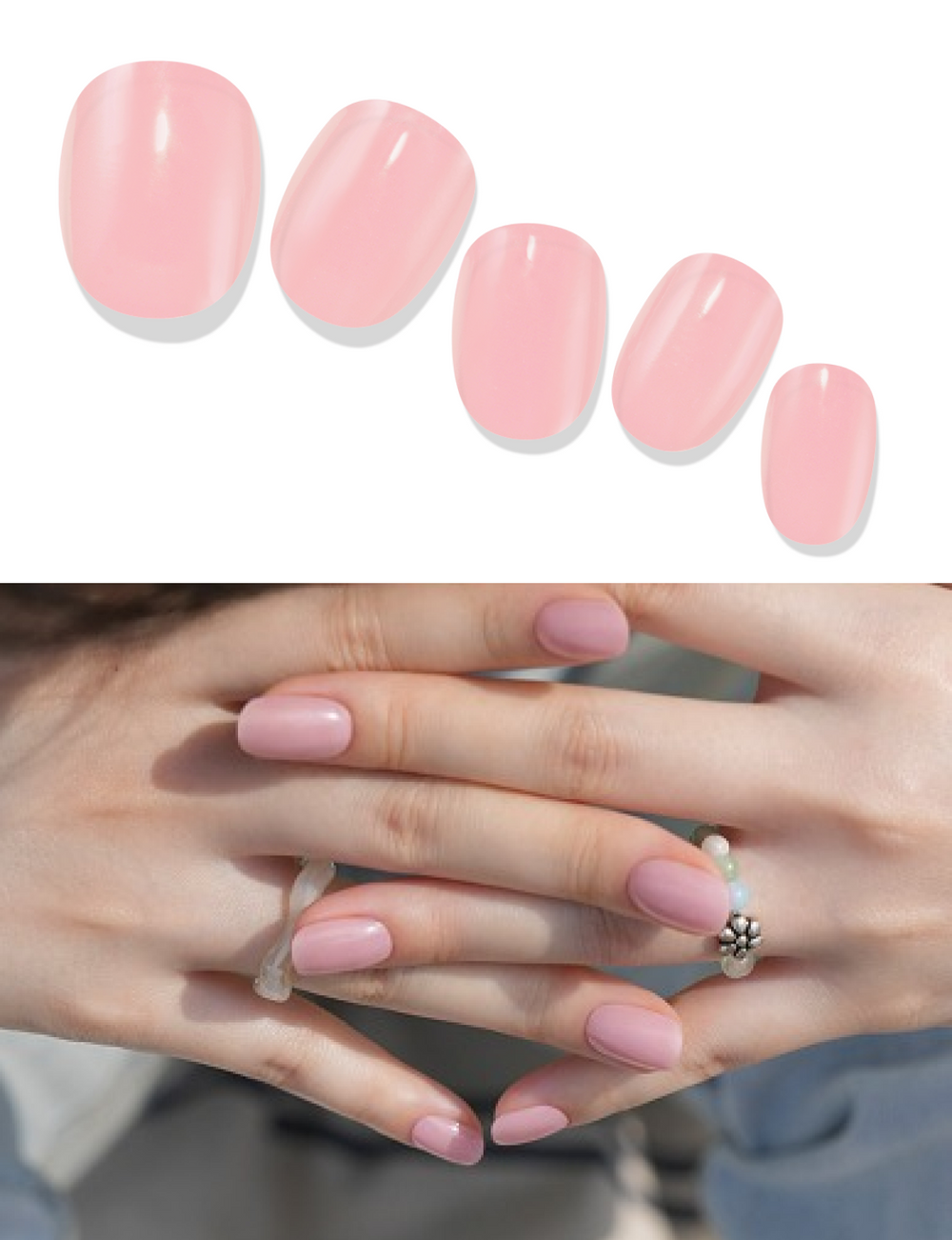 Gelato Factory Solar Cured Gel Nail Beige Pink 26 Strips