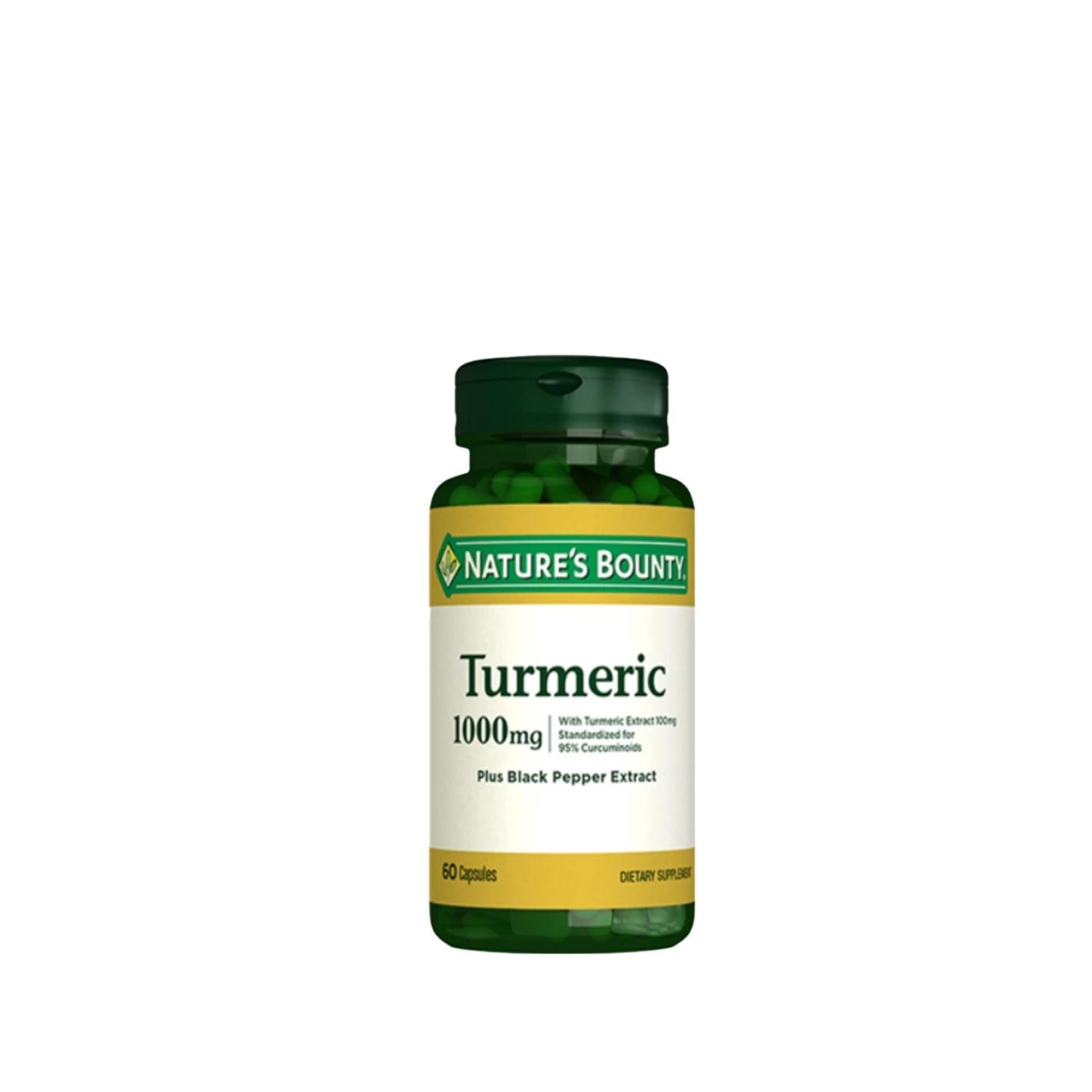 Nature's Bounty Turmeric 1000mg with Black Pepper Extract: Enhanced Absorption, Natural Anti-Inflammatory & Joint Support - 60 Gluten-Free Capsules Nature's Bounty Turmeric 1000mg: Joint & Anti-Inflammatory Support Turmeric supplement, Curcumin with black pepper, Anti-inflammatory supplement, Joint health supplement, Turmeric 1000mg, Black pepper extract, Natural anti-inflammatory, Turmeric capsules, Gluten-free turmeric, turmeric, curcumin, anti-inflammatory, joint health, antioxidant, natural supplement, 