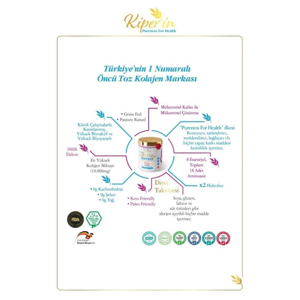 Kiperin Collagen Peptides 50-Day Supply - 500g Collagen Supplement for Skin Health & Anti-Aging - image 8