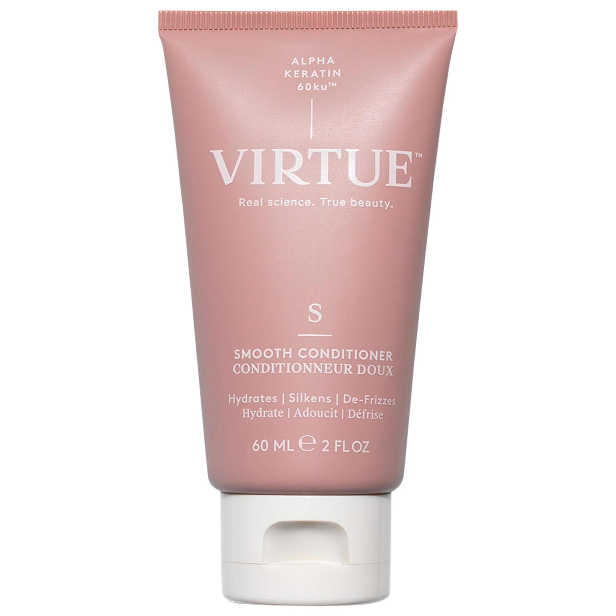 Virtue Smooth Mini Conditioner for Frizz Control - Hydrating, Smoothing Coarse & Textured Hair with Alpha Keratin 60ku® Virtue Smooth Conditioner: Frizz Control & Hydration smoothing conditioner, frizz control conditioner, coarse hair conditioner, textured hair conditioner, vegan hair conditioner, sulfate-free conditioner, hydrating conditioner for curly hair, Alpha Keratin hair treatment, anti-frizz hair products, conditioner, hair care, frizz control, hair smoothing, hydration, Alpha Keratin, vegan, cruel