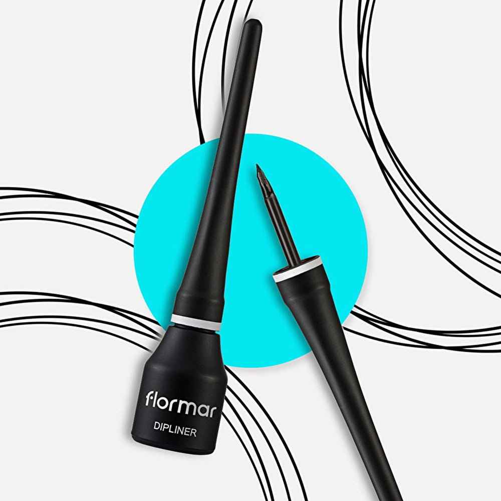 Flormar Dipliner Black Eyeliner - Long-Lasting, Coconut Oil Enriched, Semi-Matte Finish - view 2