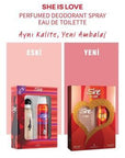 She Love Perfume & Deodorant Set for Women: Long-Lasting Fragrance, Alcohol-Free, Refreshing Daily Use (6.76 fl oz Total) She Love Perfume & Deodorant: Long-Lasting Women's Fragrance perfume and deodorant set, women's fragrance set, alcohol-free deodorant, long-lasting perfume, fragrance gift set, daily use perfume, refreshing deodorant spray, perfume set, deodorant spray, women's perfume, fragrance for women, alcohol free, skin-friendly, long lasting scent, refreshing, daily fragrance, gift for her, person