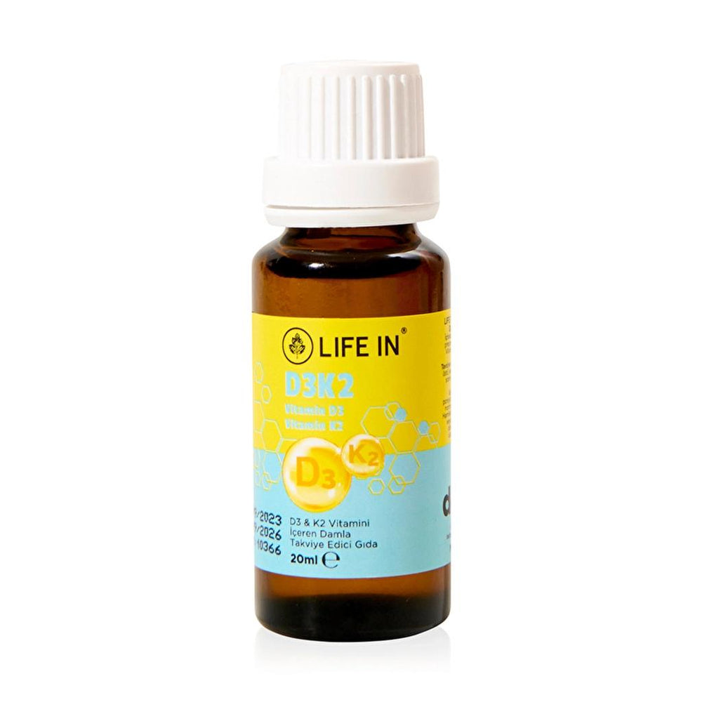 Life In Vitamin D3 & K2 Liquid Supplement Drops 20 ml
