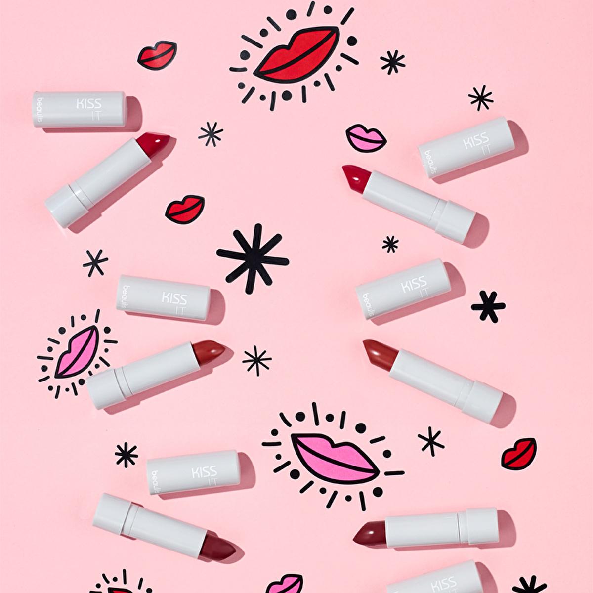 Beaulis Matte Lipstick - Long-Lasting Moisturizing Lip Color for Dry Lips Beaulis Matte Lipstick - Long-Lasting Lip Color matte lipstick, long-lasting lip color, moisturizing lipstick, Beaulis Kiss It Mat Ruj, lip color for dry lips, cosmetics, makeup, lip care, beauty products, long-lasting makeup, dry lip solution, lipstick for dry lips