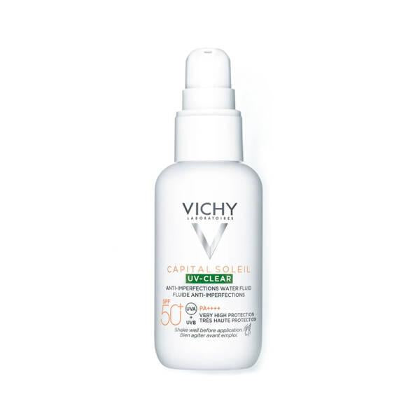 Vichy Capital Soleil UV-Clear SPF50+ Sunscreen for Oily & Acne-Prone Skin - Mattifying, Water-Resistant Formula - Sunscreen