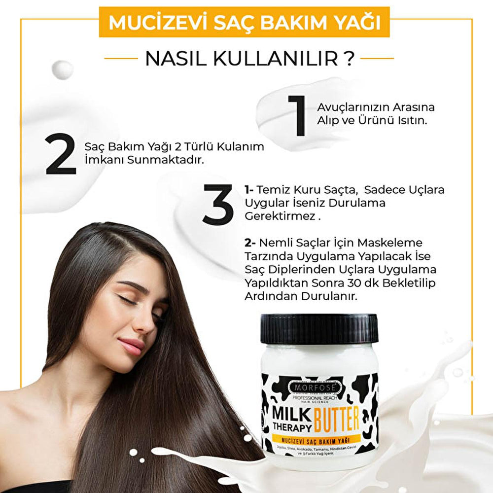 Morfose Milk Therapy Butter Hair Care Oil - Nourishing, Repairing, Anti-Frizz Treatment for All Hair Types - view 3