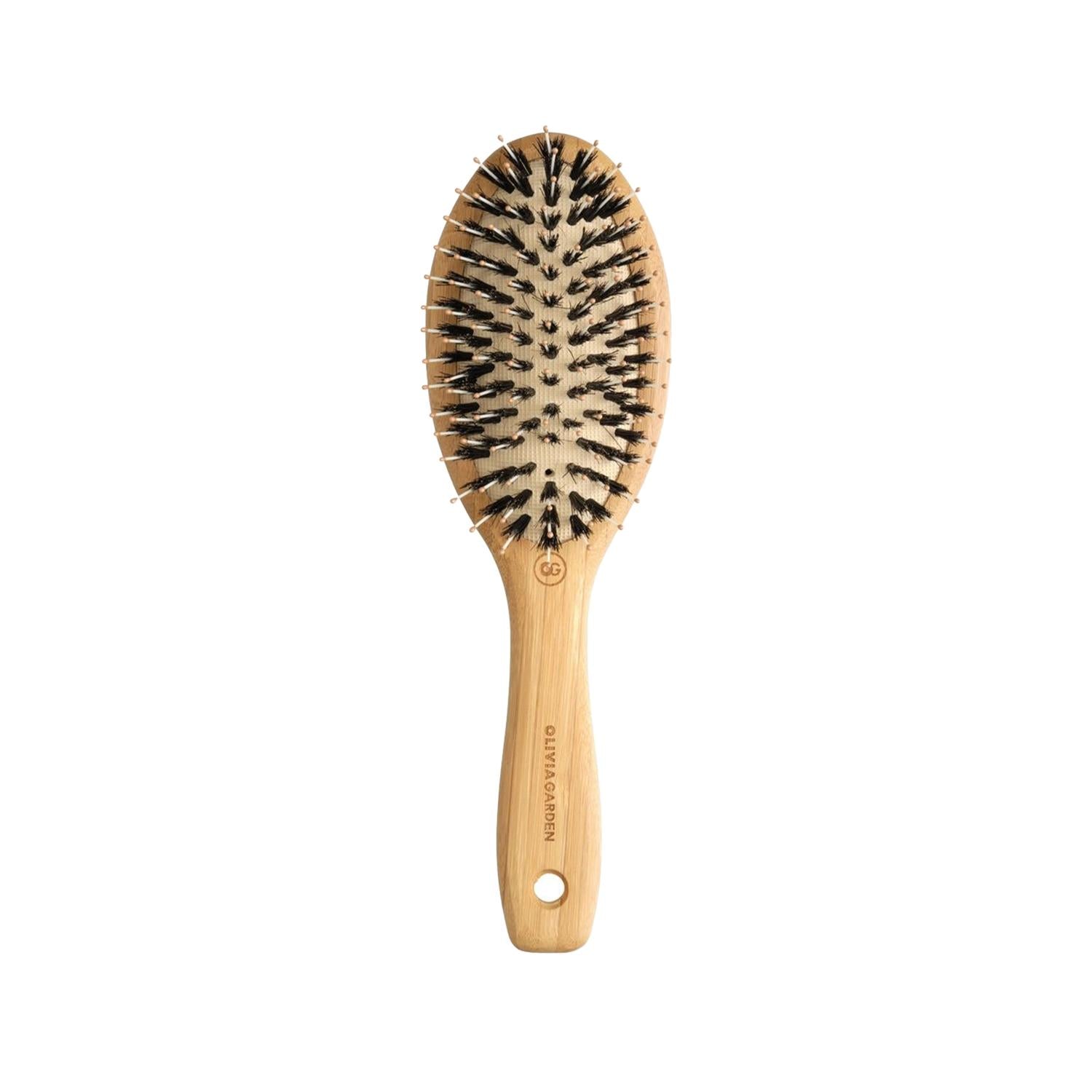 Olivia Garden Bamboo Touch Detangle Combo XS Hair Brush - Gentle Detangling, Eco-Friendly, Travel Size - Perfect for Fine &amp; Damaged Hair Olivia Garden Bamboo Brush: Gentle Detangling &amp; Eco-Friendly bamboo hair brush, detangling brush, small hair brush, travel hair brush, Olivia Garden brush, hair brush for fine hair, eco friendly hair brush, detangle combo brush, hairbrush, detangling, travel size, eco-friendly, sustainable, bamboo, combo bristles, fine hair, damaged hair, gentle, knots, tangles, breakage, 