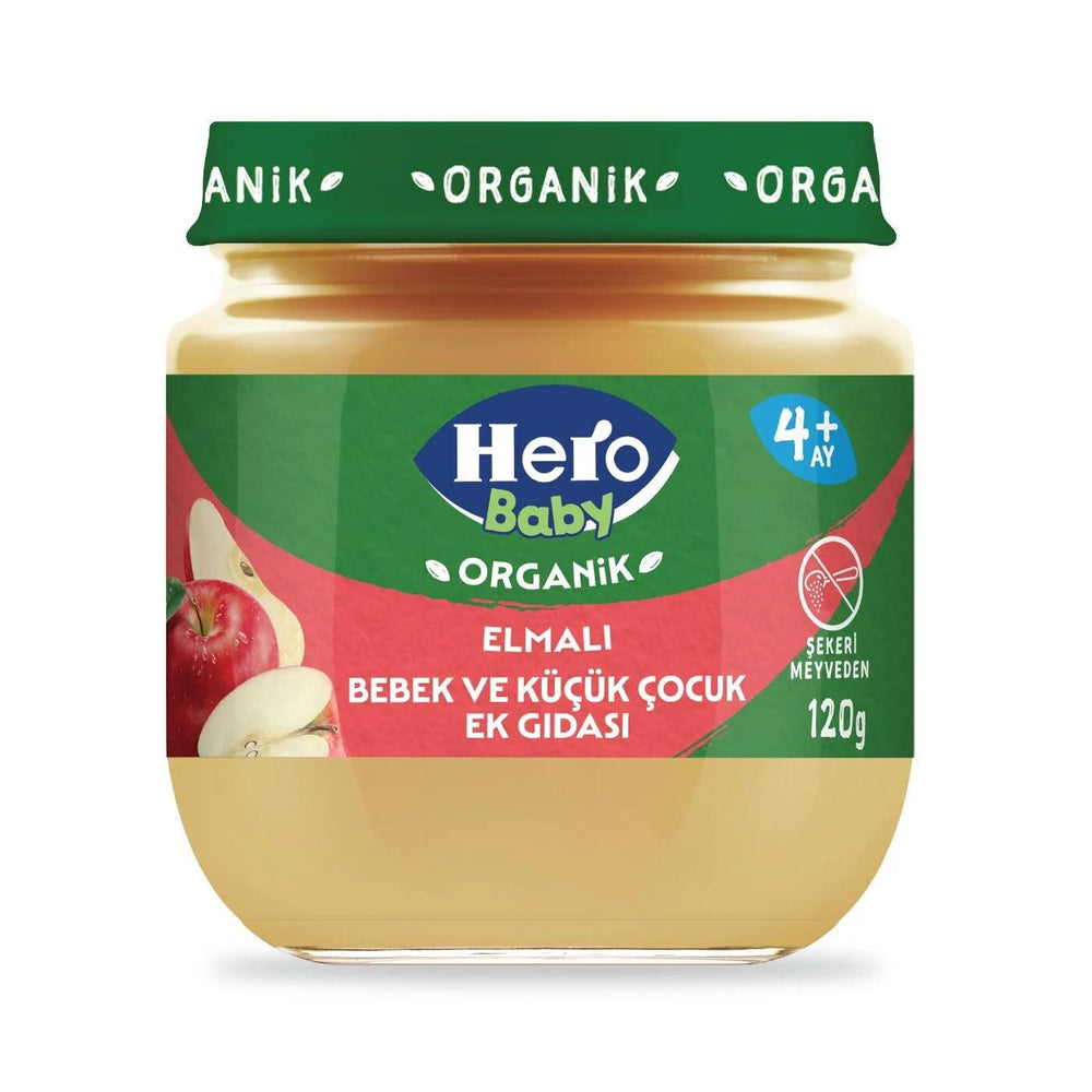 Hero Baby Organic Apple & Peach Puree Jar 120g