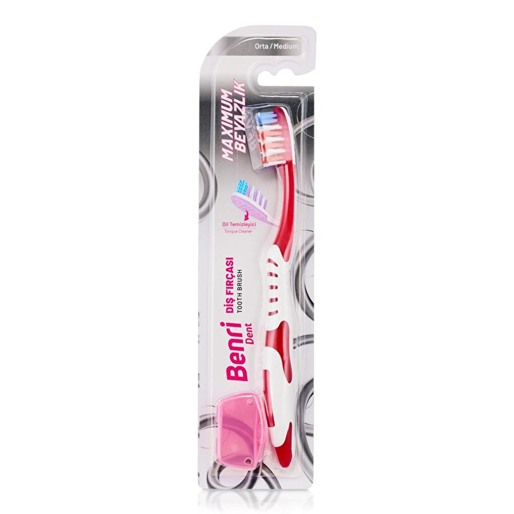 Benri Dent White Medium Toothbrush 1 Count