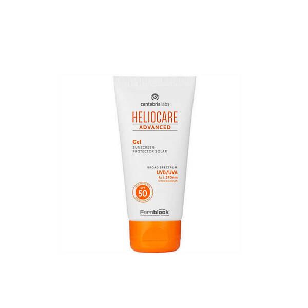 heliocare advanced spf50 gel 50ml packaging, heliocare advanced spf50 gel applied on skin Heliocare Advanced SPF50 Gel - Sunscreen for Oily Skin | 50ml Heliocare Advanced SPF50 Gel - Sunscreen for Oily Skin heliocare, spf50-gel, sunscreen, oily-skin, acne-prone-skin, sun-protection, non-comedogenic, daily-sunscreen, ai-generated, lightweight-gel