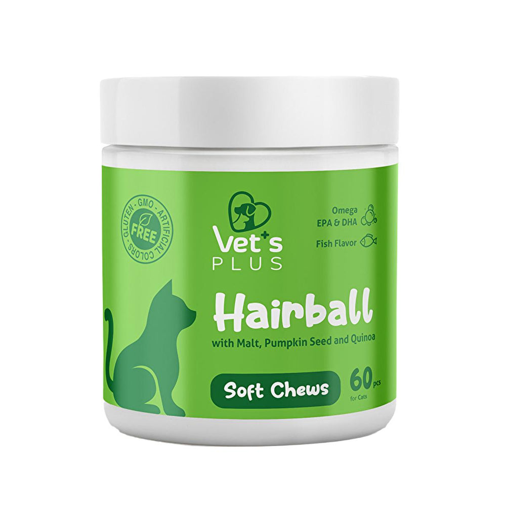 Vet's Plus Hairball Remedy for Cats - Natural Malt & Quinoa Supplement for Digestive Health, - Vitamin & Supplement