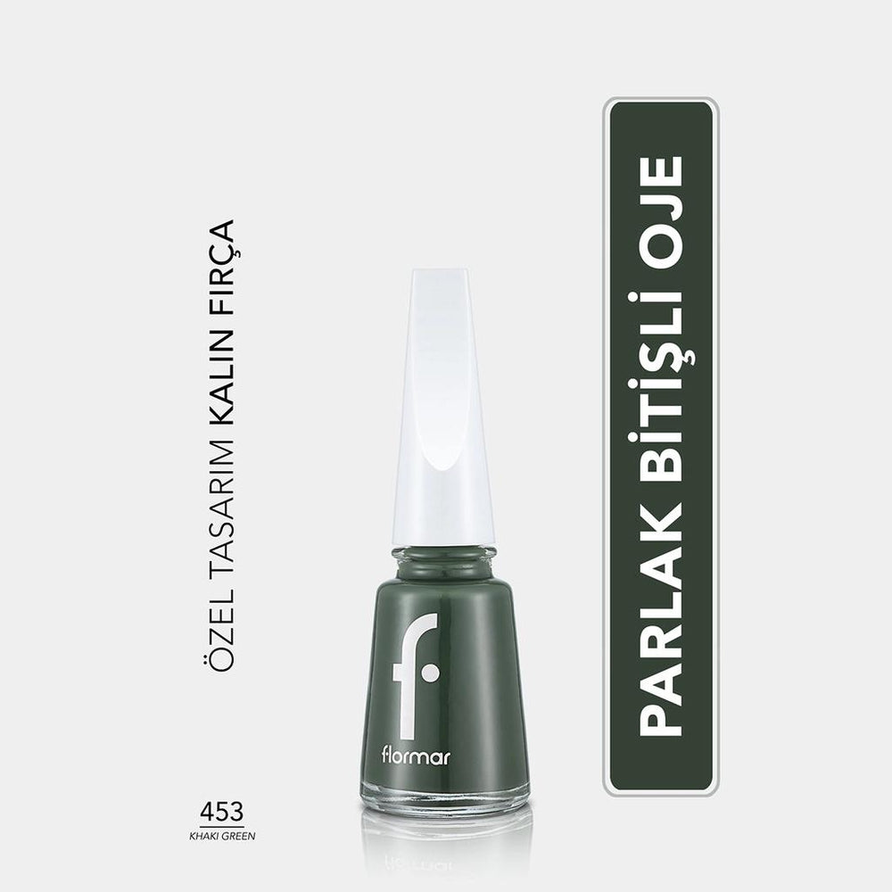 Flormar Nail Enamel High Pigment Polish 453 Khaki Green