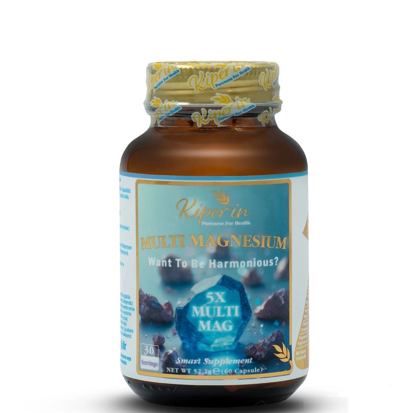 Kiperin Multi Magnesium 5X: Advanced Magnesium Complex with Taurate, Bisglycinate, Malate, Citrate, L-Treonate & Vitamin B6 - Enhanced Absorption, 60 Capsules Kiperin Multi Magnesium: 5X Complex + B6 for Absorption Magnesium supplement, Multi Magnesium, Magnesium Taurate, Magnesium Bisglycinate, Magnesium Malate, Magnesium Citrate, Magnesium L-Treonate, Vitamin B6 supplement, Magnesium complex, Magnesium capsules, magnesium deficiency, muscle cramps, sleep support, energy boost, vitamin supplement, mineral 