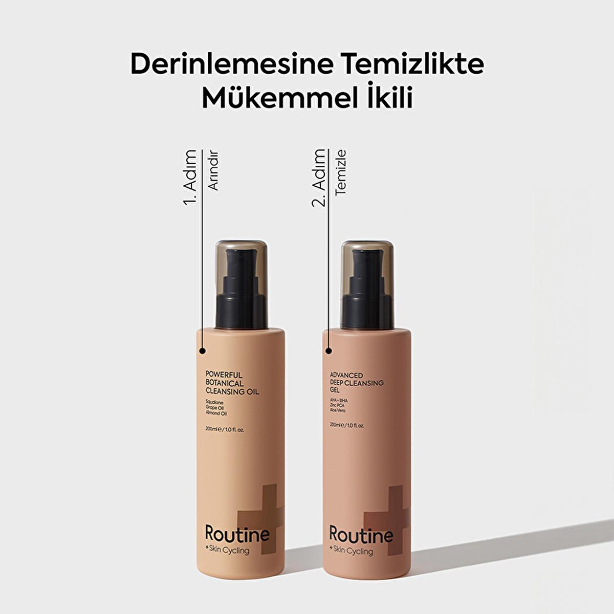 Routine+ Botanik Makyaj ve Yüz Temizleme Yağı 200 ml - Natural Face Cleanser & Makeup Remover for Sensitive Skin Routine+ Botanik Cleansing Oil - Natural Makeup Remover botanical cleansing oil, natural face cleanser, vegan skincare, sensitive skin friendly, makeup remover, cruelty-free beauty products, paraben-free, synthetic fragrance-free, PEG-free, gentle skincare, nourishing cleanser