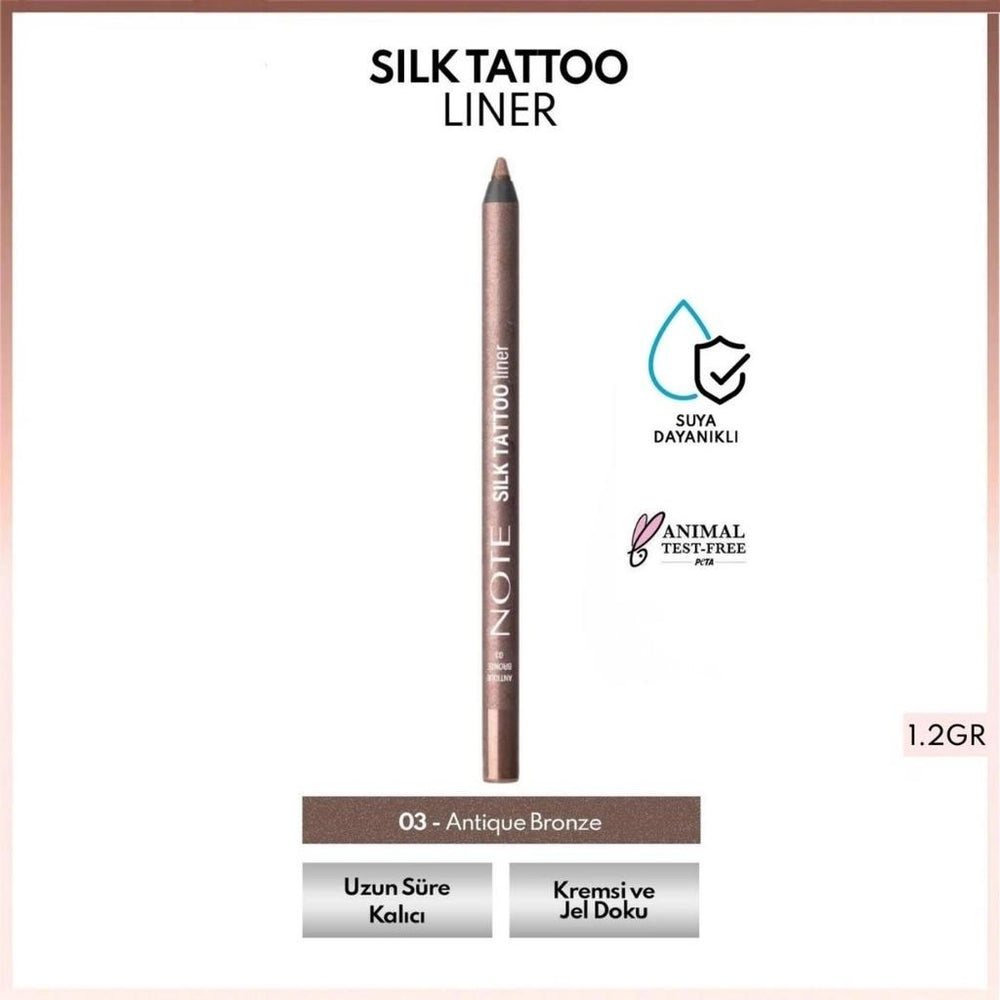Note Cosme Silk Tattoo Liner Waterproof Gel Eyeliner 03 Antique Bronze
