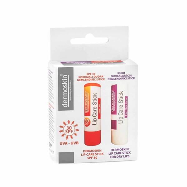 Dermoskin Lip Care Stick Set - SPF 30 Moisturizing Lip Balm for Dry Chapped Lips - 2x3.9g Dermoskin Lip Care Stick - SPF 30 Lip Balm for Dry Lips Lip Care Stick, SPF 30 Lip Balm, Moisturizing Lip Care, UV Protection Lip Balm, Dermoskin Lip Care, Dry Lip Relief, Chapped Lip Solution, Lip Moisturizer, Natural Lip Care, Lip Protection, Sensitive Skin Friendly, Water-Resistant Lip Balm, Nourishing Lip Care