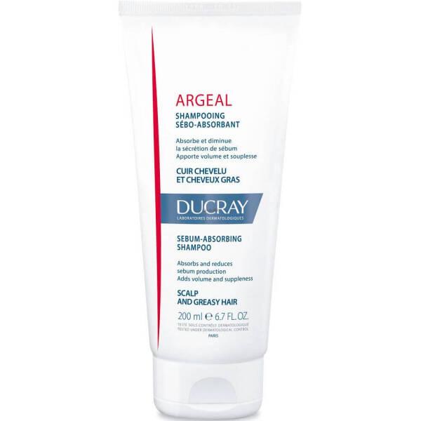 ducray argeal sebum absorbing shampoo 200ml bottle, application of ducray sebum absorbing shampoo on hair, close up of ducray argeal shampoo for oily hair Ducray Argeal Sebum Absorbing Shampoo - 200ml Ducray Argeal Sebum Absorbing Shampoo - 200ml ducray, shampoo, oily-hair, sebum-absorbing, hair-care, hair-health, scalp-care, cleansing-shampoo, ai-generated, 200ml