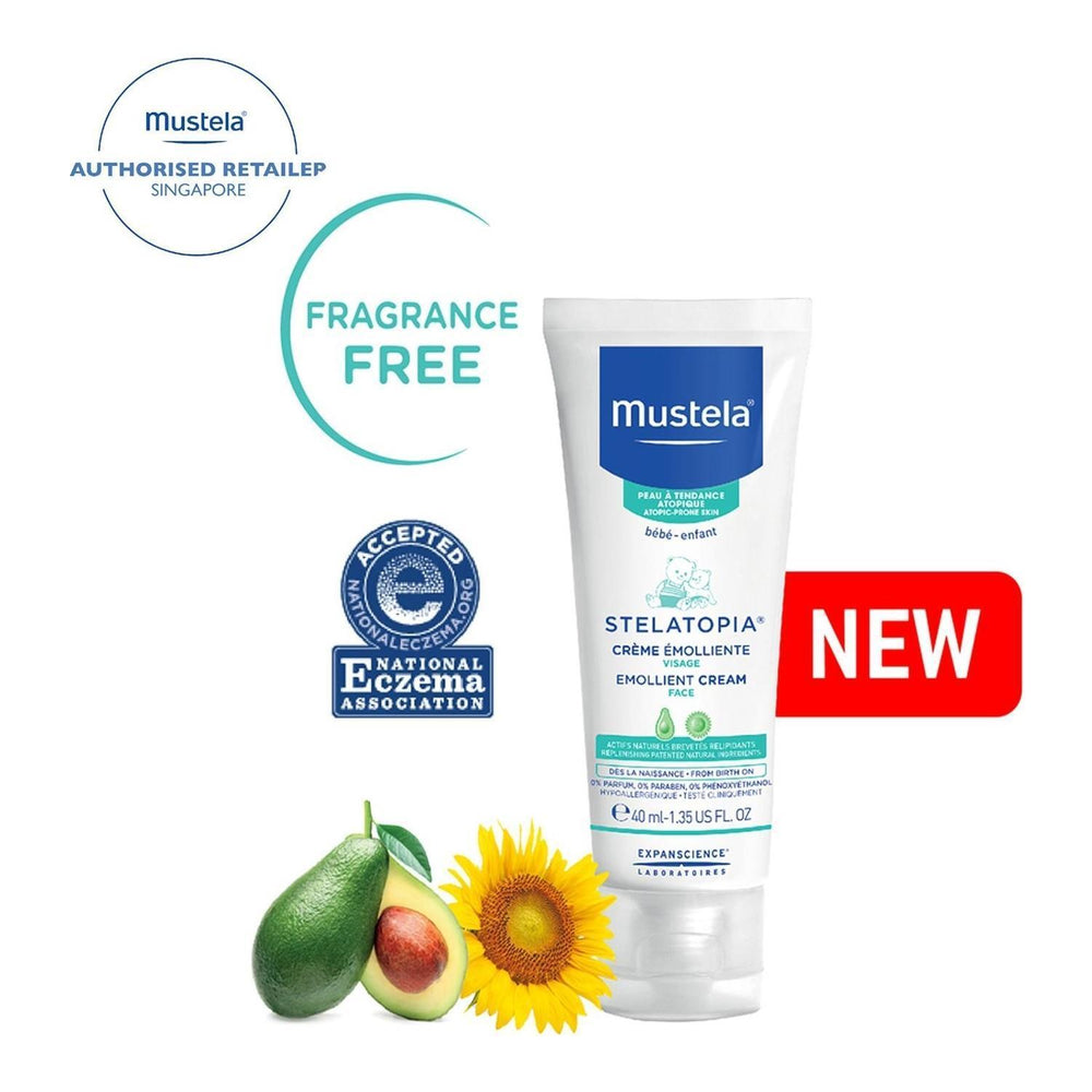 Mustela Stelatopia Emollient Face Cream for Babies - Natural, Fragrance-Free, Moisturizing Baby Skincare - view 2