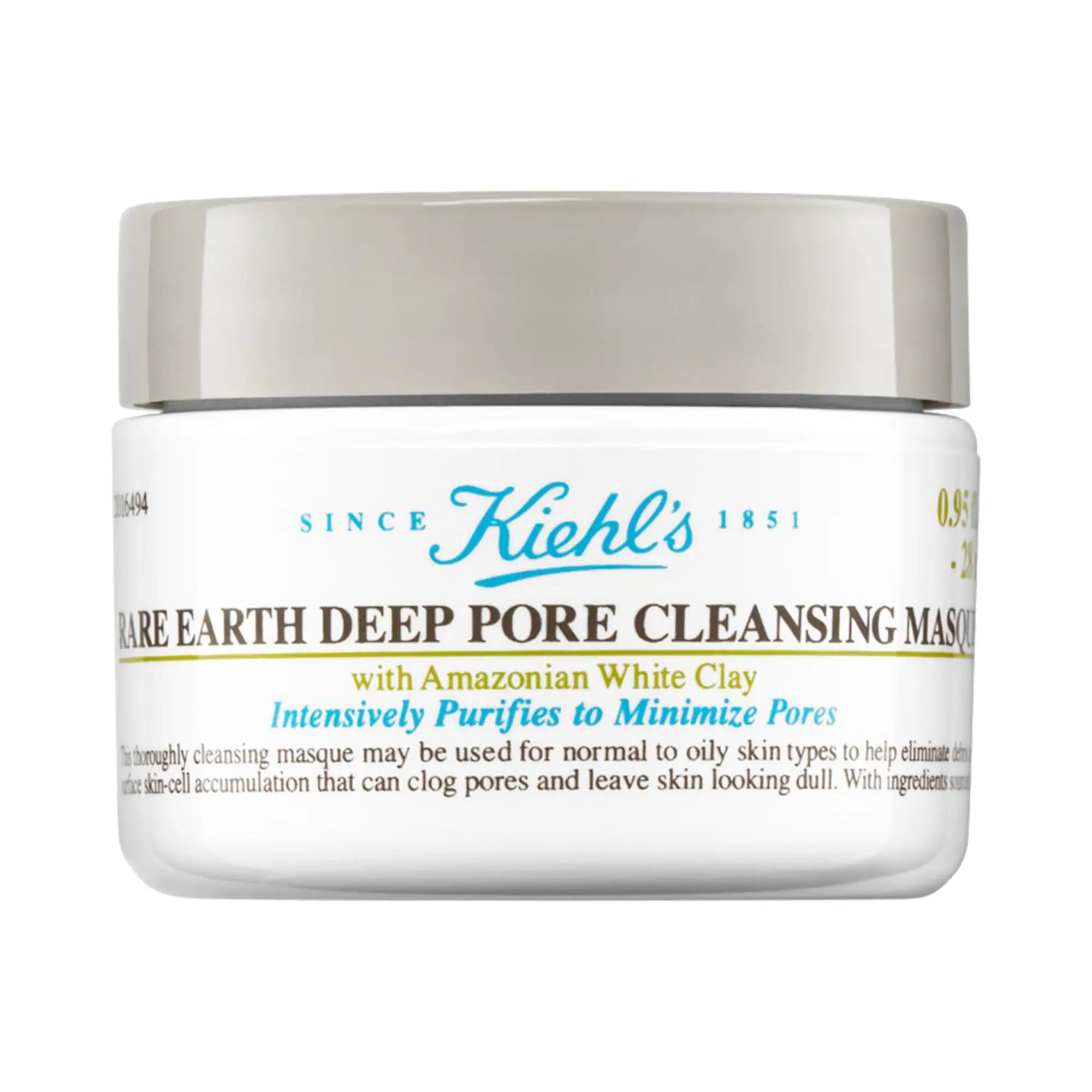 Kiehl&#39;s Rare Earth Deep Pore Minimizing Cleansing Clay Face Mask - Natural Skincare for Oily Skin, Minimizes Pores &amp; Blackheads Kiehl&#39;s Clay Face Mask for Oily Skin - Minimizes Pores clay face mask, pore minimizing mask, detoxifying face mask, natural skincare, oil control face mask, Kiehl&#39;s, skincare, face masks, oily skin, combination skin, blackheads, enlarged pores, natural ingredients, aloe barbadensis, amazonian white clay, paraben-free, sulfate-free