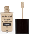 Wet n Wild Photo Focus Foundation Nude Ivory - High Coverage Matte Liquid Foundation for Flawless Finish - Foundation