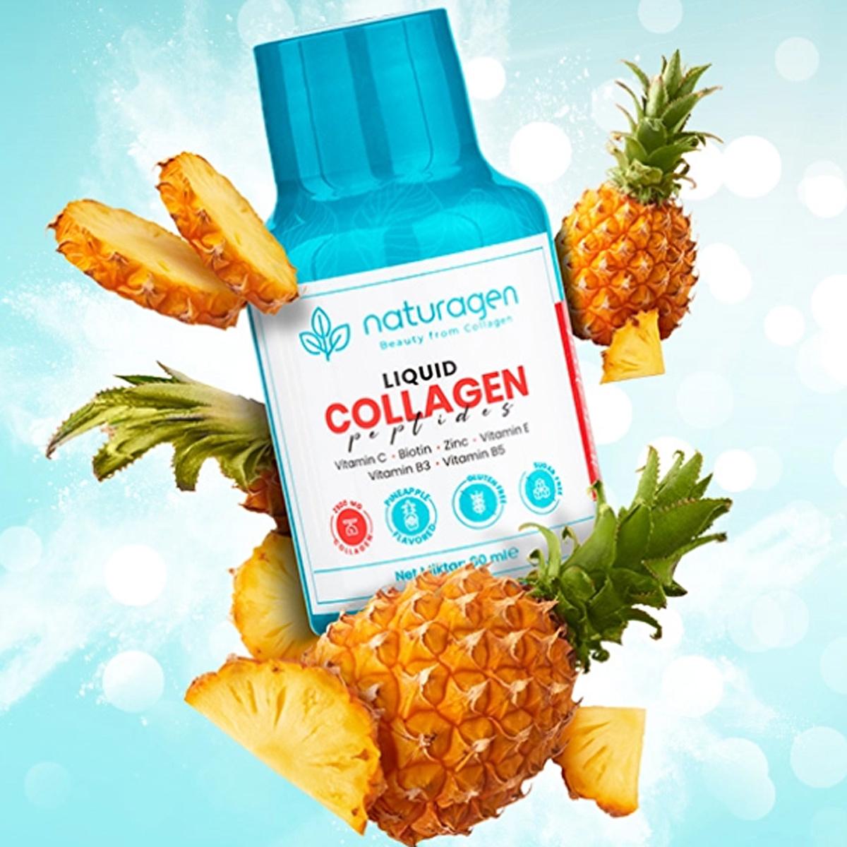 Naturagen Liquid Collagen Peptides Shots - 2500mg Type I&III Collagen, Gluten-Free, Halal Certified Anti-Aging Supplement Naturagen Liquid Collagen Peptides - Anti-Aging Supplement liquid collagen, collagen peptides, anti-aging supplement, halal collagen, gluten-free health supplement, joint health, skin health, hair health, wellness, nutrition, dietary supplement