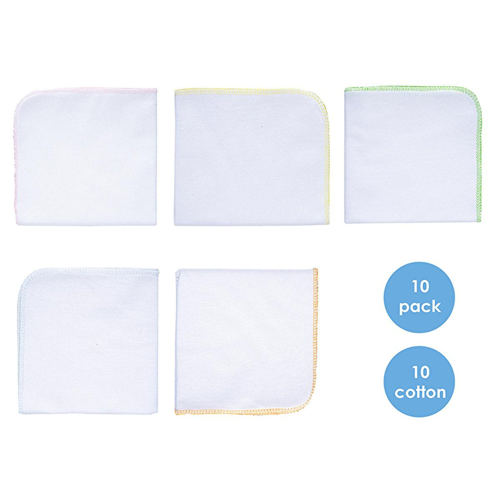 Babyjem Baby Bib - 10 Pack Soft Cotton Face Cloths for Newborns - Gentle, Absorbent, and Portable Baby Essentials - view 3