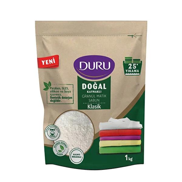 Duru Natural Granule Laundry Detergent: Paraben, SLES & Dye-Free - Gentle, Eco-Friendly Cleaning for Sensitive Skin, 25 Loads/Kg Duru Natural Laundry Detergent: Gentle, Dye & Paraben-Free granule laundry detergent, natural laundry detergent, paraben free detergent, SLES free detergent, dye free detergent, sensitive skin detergent, low temperature laundry detergent, eco friendly laundry detergent, family safe laundry detergent, Duru laundry detergent, laundry detergent, natural detergent, paraben-free, SLES-