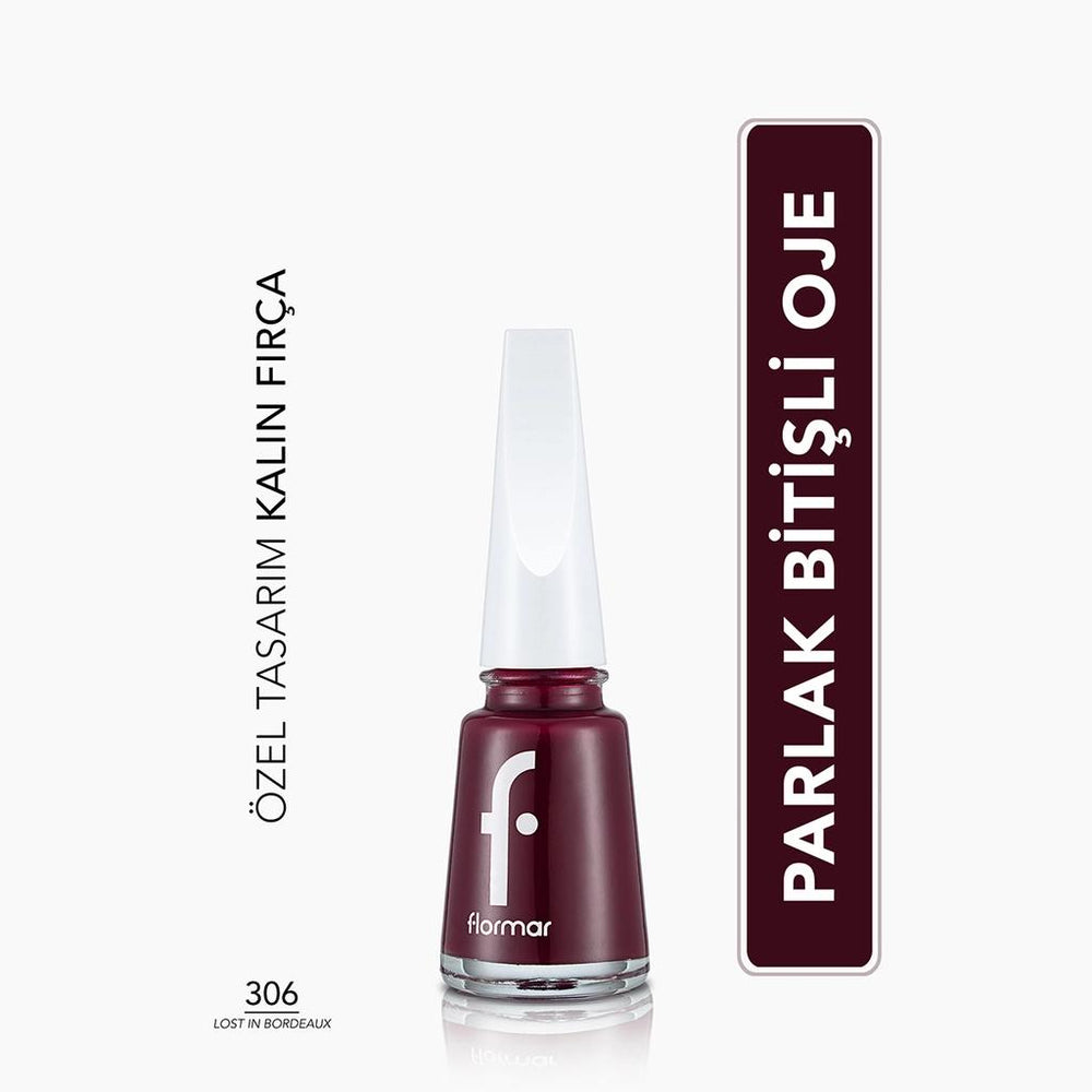 Flormar Nail Enamel High-Pigment Nail Polish 306 Lost In Bordeaux 11ml