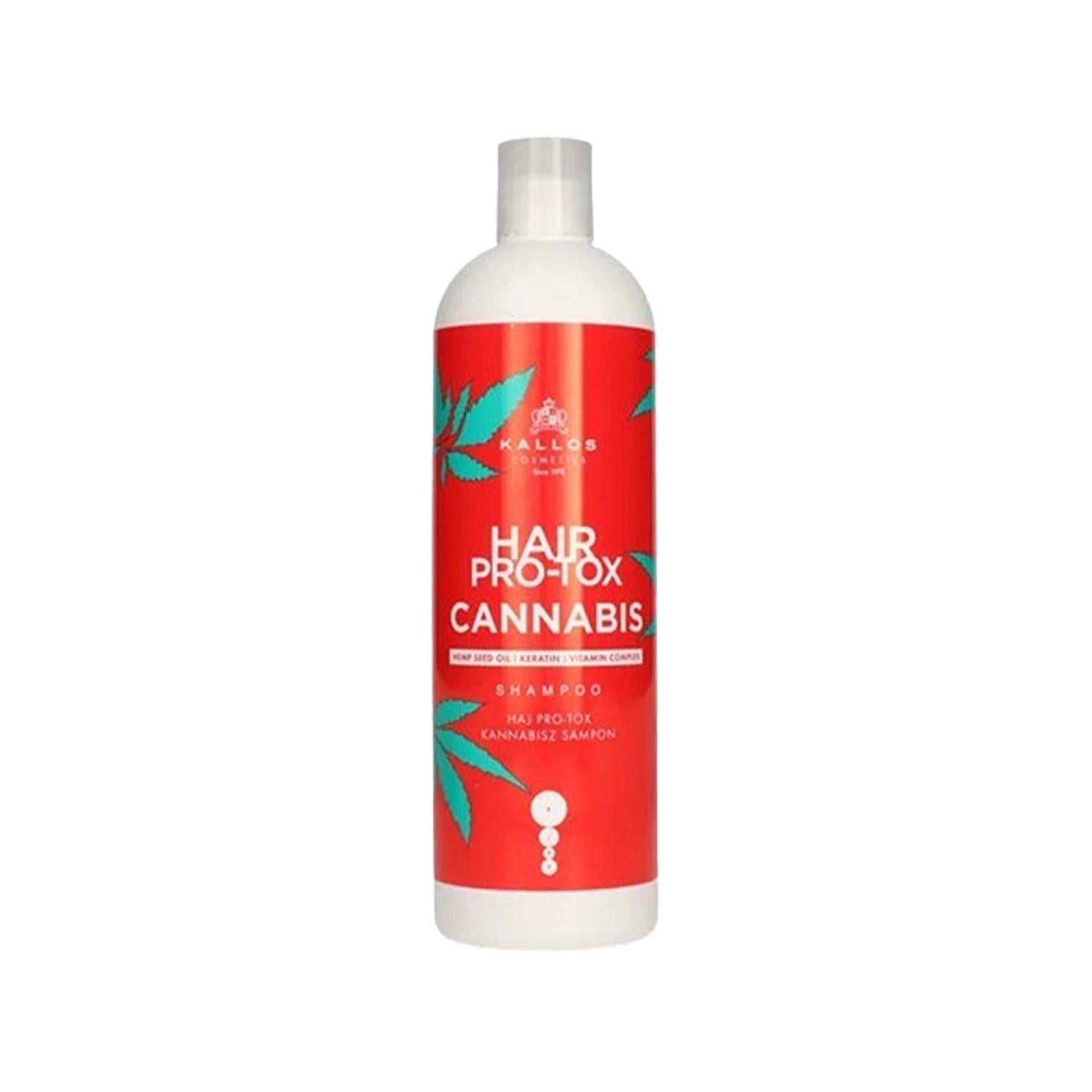 Kallos Cosmetics Cannabis Shampoo - 500ml Natural Hair Care with Pro-Tox Formulation Kallos Cannabis Shampoo - Natural Hair Care cannabis shampoo, Kallos Cosmetics, hair care products, natural shampoo, botanical hair care, sulfate-free shampoo, gentle shampoo, Pro-Tox formulation, 500ml shampoo, nourishing hair care, moisturizing shampoo, natural hair care products, botanical shampoo, hair nourishment, scalp health, Kallos Cosmetics shampoo
