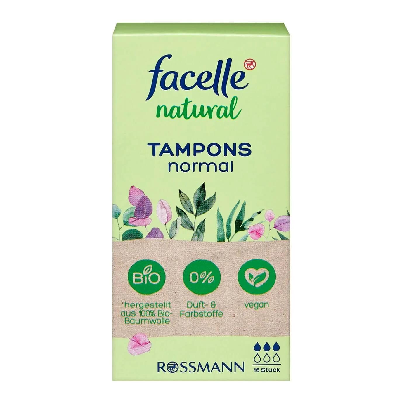 Facelle Natural Normal Tampons for Reliable Protection 16 Count