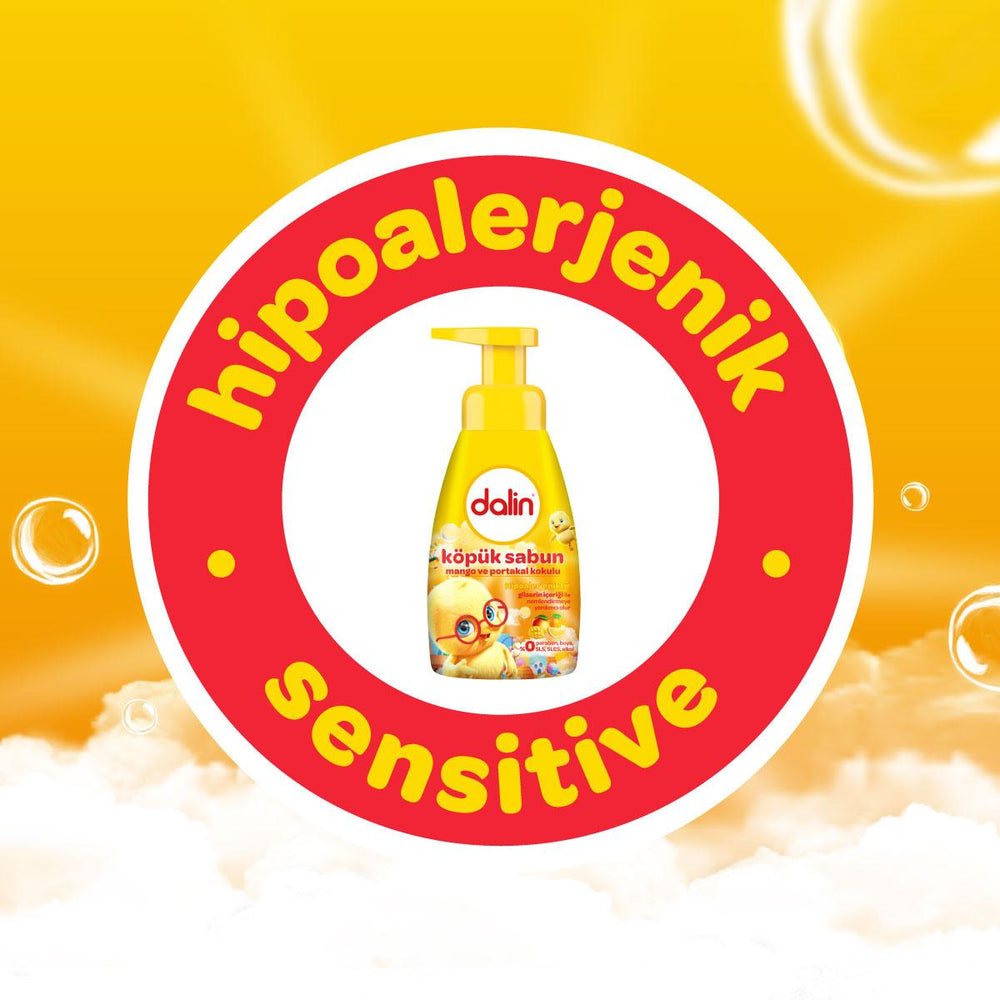 Dalin Mango and Orange scented Foam Soap - Gentle, Hypoallergenic Hand Soap for Sensitive Skin - 6.76 fl oz Dalin Gentle Foam Soap for Sensitive Skin | Hypoallergenic Dalin Mango and Orange scented Foam Soap, Hypoallergenic hand soap, Chemical-free hand wash, Gentle hand soap for sensitive skin, Dermatologically tested foam soap, Foam soap for kids, Natural fragrance hand soap, Safe hand soap for daily use, Dalin hand soap products