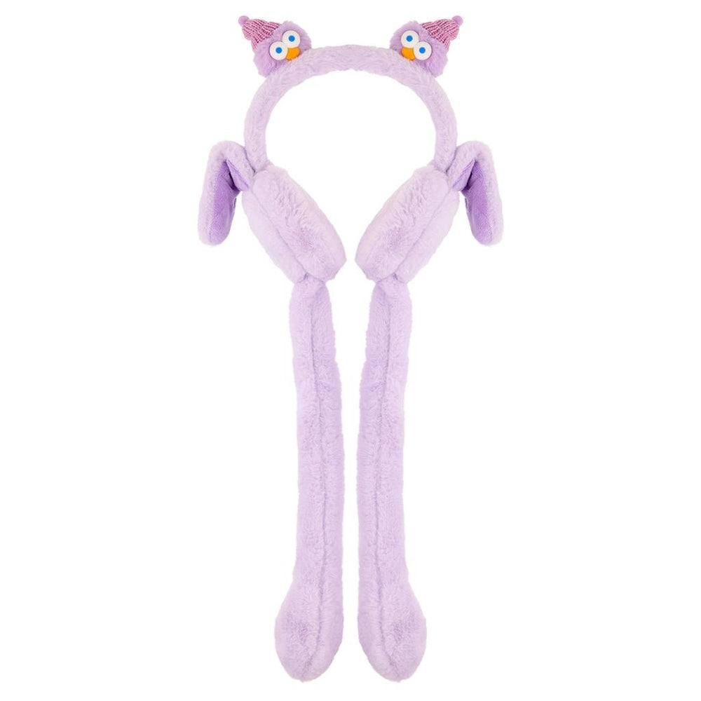 Eklips Kids Purple Plush Earmuffs with Cute Character Design