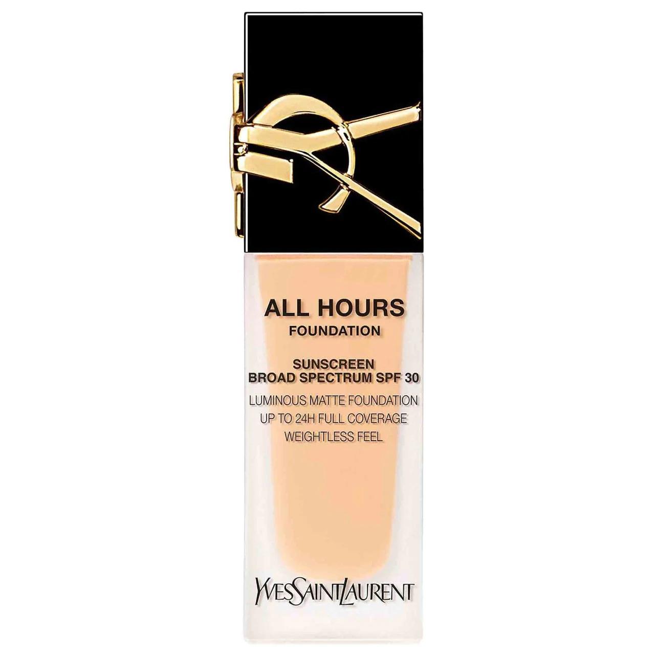 All Hours - 24H Longwear Liquid Foundation with Hyaluronic Acid & SPF 30 - Matte Finish, Waterproof & Transfer-Proof All Hours 24H Longwear Foundation - Matte Finish & SPF 30 long-lasting liquid foundation, matte finish foundation, SPF 30 foundation, hyaluronic acid foundation, waterproof and transfer-proof makeup, cosmetics, skincare, beauty products, makeup, face makeup, foundation, liquid foundation, full coverage foundation, 24H longwear, natural matte finish
